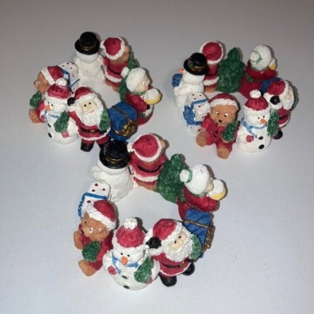 🎄✨ Set of 3 Ceramic Christmas Napkin Rings | 3” Diameter 🎅🎁